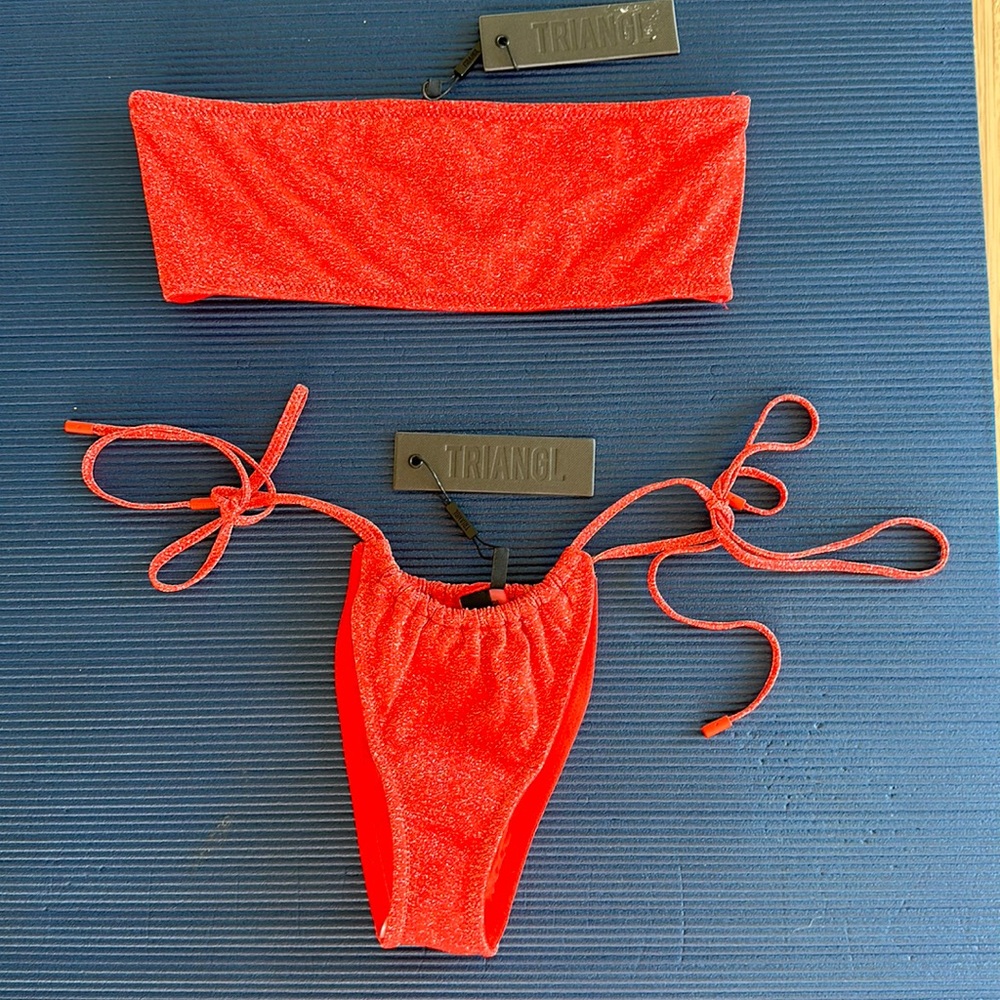 Triangl orange sparkle string bikini